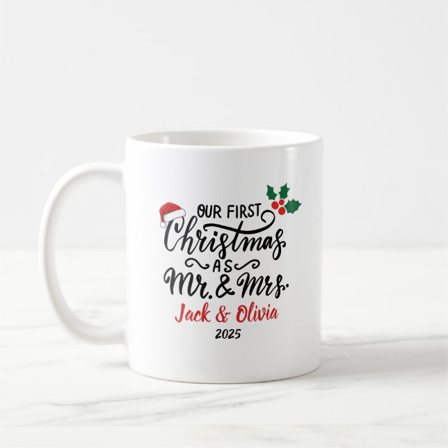 Personlig Newlyged Helgdag Gift Kaffemugg (Vänster)