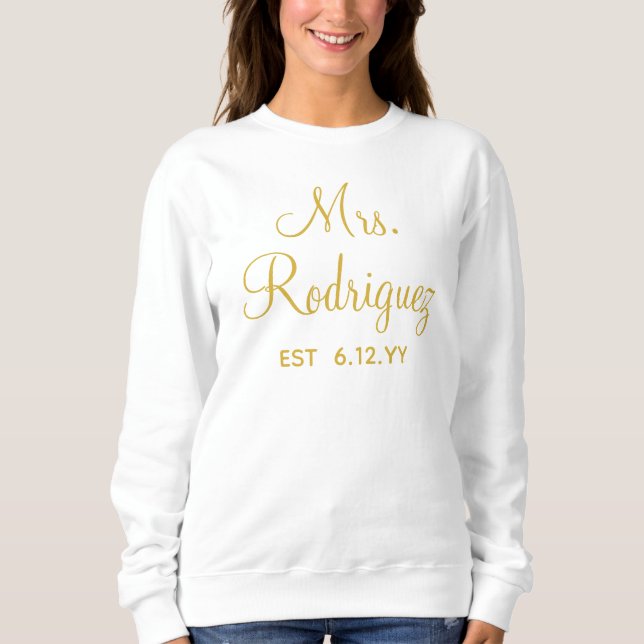Personlig Newlyows Anpassningsbar Gift for Bride S T Shirt (Framsida)
