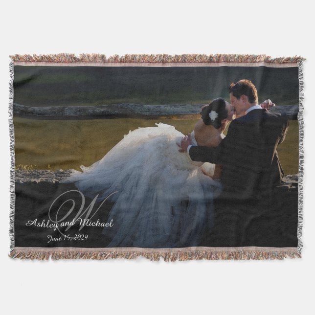 PERSONLIG NEWLYWED KEEPSAKE Monogram Photo Filt (Framsidan)