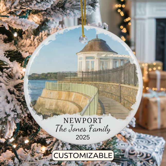 Personlig Newport Ornament, Rhode island Julgransprydnad Keramik (Skapare uppladdad)
