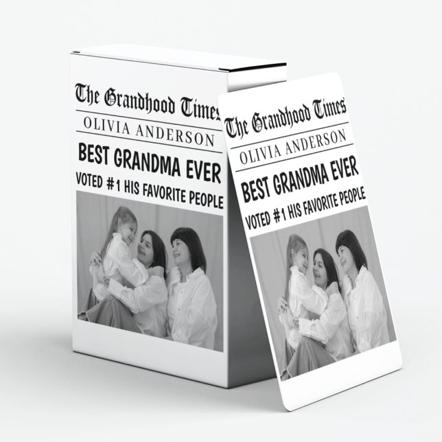 Personlig Newspaper | Best Grandma Gift Casinokort (Skapare uppladdad)