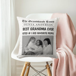 Personlig Newspaper Best Grandma Gift Kudde