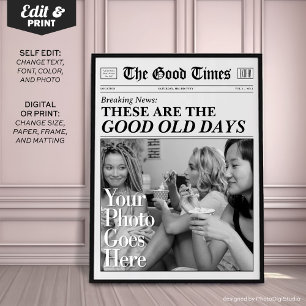 Personlig Newspaper Skriv ut "The bra old days" Poster