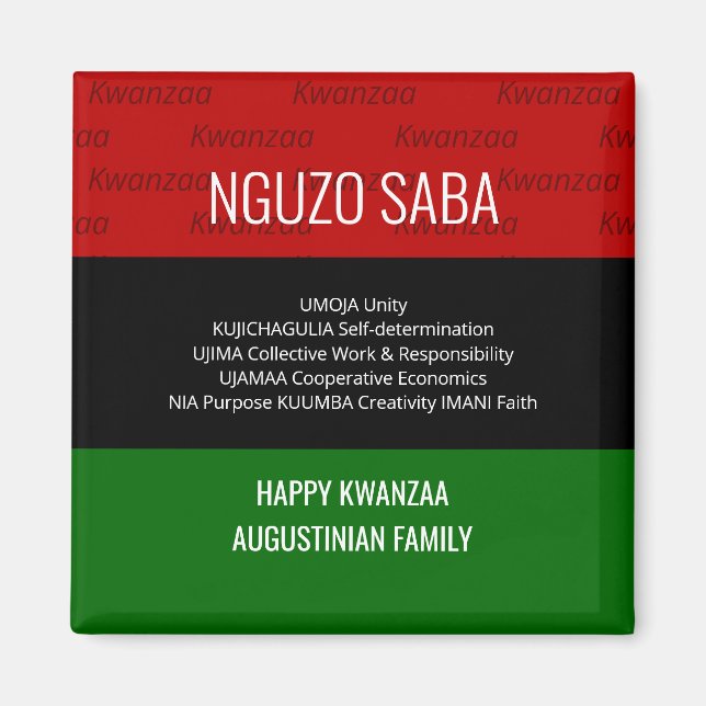 Personlig NGUZO SABA 7 Principles Lycklig Kwanzaa Magnet (Framsidan)
