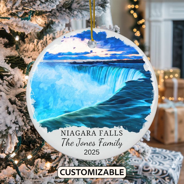 Personlig Niagara Falls Ornament, New York Gift Julgransprydnad Keramik (Skapare uppladdad)