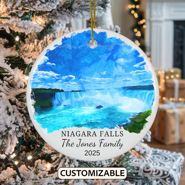 Personlig Niagara Falls Ornament, New York Julgransprydnad Keramik (Skapare uppladdad)