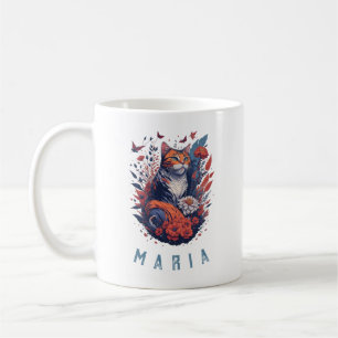 Personlig Nice Kitten Blommigt Cat Kaffemugg