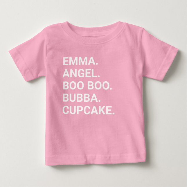 Personlig Nickname T-Shirt För Bebis Barn Spädbarn (Framsida)