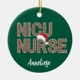 Personlig NICU Nurse Santa Hat Julgransprydnad Keramik