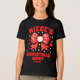 Personlig Niece's jul Red Bow Shirt T Shirt