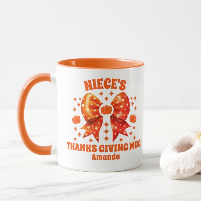 Personlig Niece's Thanksgiving Mugg (Med munk)