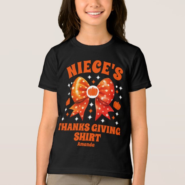 Personlig Niece's Thanksgiving Shirt T (Framsida)