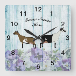 Personlig Nigerian Dwarf Alpine Dairy Goat Farm Fyrkantig Klocka