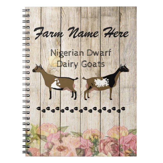 Personlig Nigerian Dwarf Dairy Goat Farm Anteckningsbok (Framsidan)