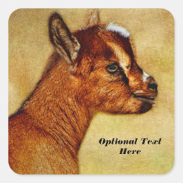 Personlig Nigerian Dwarf Dairy Goat Kid Fyrkantigt Klistermärke