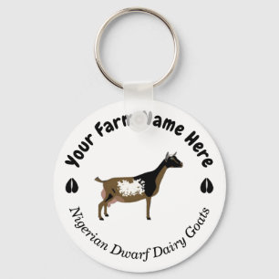 Personlig Nigerian Dwarf Dairy Goat Nyckelring