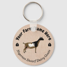 Personlig Nigerian Dwarf Dairy Goat Nyckelring