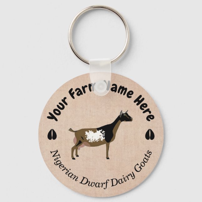 Personlig Nigerian Dwarf Dairy Goat Nyckelring (Framsida)