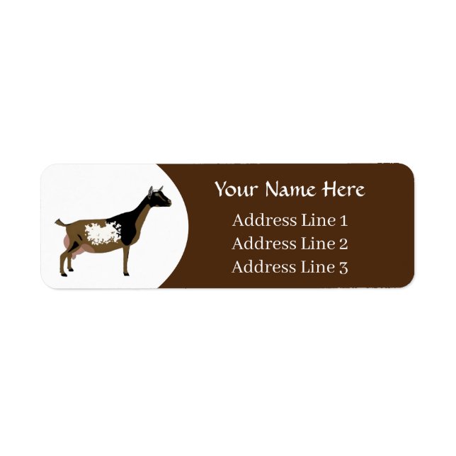 Personlig Nigerian Dwarf Dairy Goat Returadress Etikett (Framsidan)