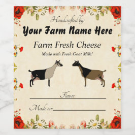 Personlig Nigerian Dwarf Goat Cheese Label Vinflaska Etikett