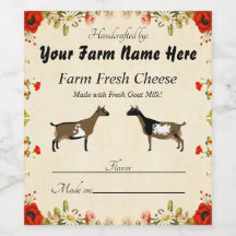 Personlig Nigerian Dwarf Goat Cheese Label