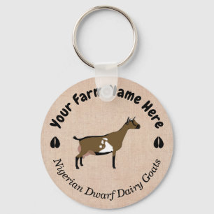 Personlig Nigerianska Dwarf Dairy Goat Nyckelring