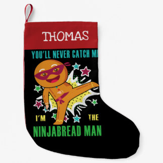 Personlig Ninjabread Man du kommer aldrig att fång Liten Julstrumpa
