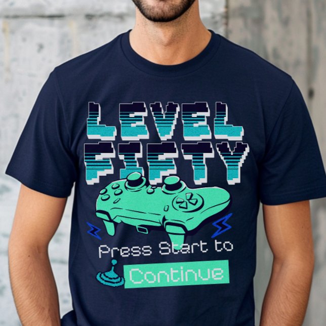 Personlig nivå 50 Retro-spel 50:e födelsedagen T Shirt (Skapare uppladdad)