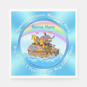 Personlig, Noahs Ark Napkins, Noahs Ark Party Pappersservett