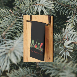 Personlig Noel Red & Grönt jul Kökshandduk