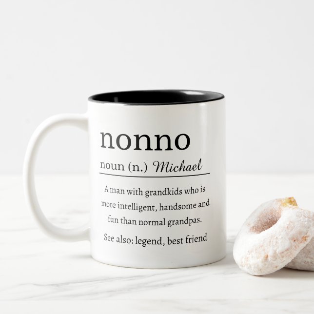 Personlig Nonno-definition Två-Tonad Mugg (Med munk)