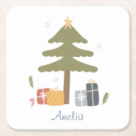 Personlig Norden Julgran Helgdag Underlägg Papper Kvadrat