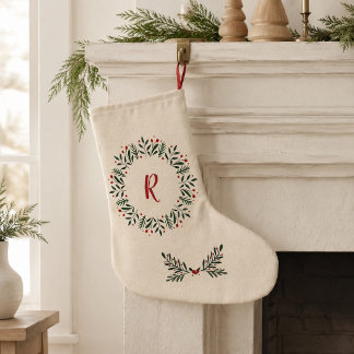 Personlig nordisk krans monogram strumpa