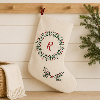 Personlig nordisk krans monogram strumpa