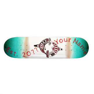 Personlig nordvästra Kusten Duel Killer Whale Mini Skateboard Bräda 18,5 Cm