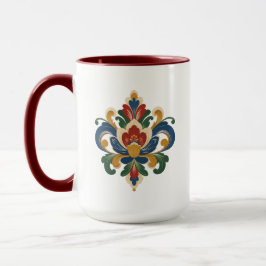 Personlig norsk rosemaling folkkunst mugg