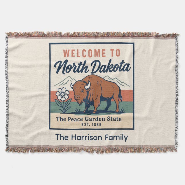 Personlig North Dakota kastfilt Filt (Framsidan)
