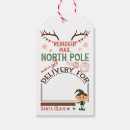 Personlig North Pole Reindeer Mail Presentetikett