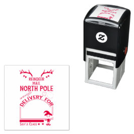Personlig North Pole Reindeer Mail Självfärgande Stämpel