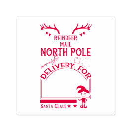 Personlig North Pole Reindeer Mail Självfärgande Stämpel