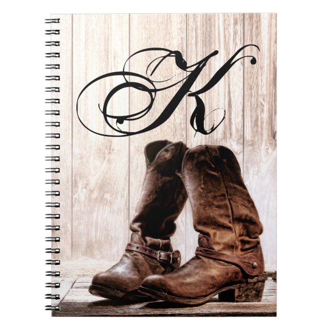 Personlig Note Bok Boots Land Rustic Wester Anteckningsbok (Framsidan)