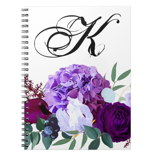 Personlig Note Bok Lavender Hibiscus på Whit Anteckningsbok (Framsidan)