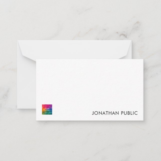 Personlig Note Card Lägg till Logotyp här Enkel Anteckningskort (Framsida)