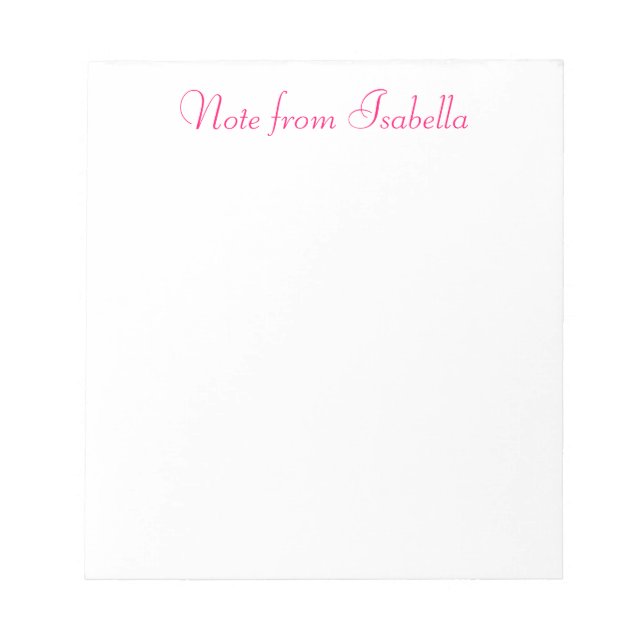 Personlig Note från Isabella Anteckningsblock (Framsida)