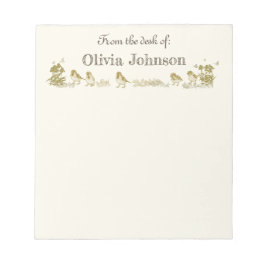 Personlig Note Pad - Bird and Blommigt Design Anteckningsblock