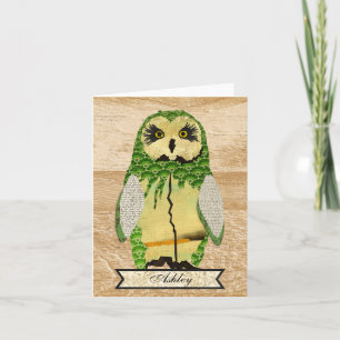 Personlig Notecard i Gypsy Jade Uggla Anteckningskort