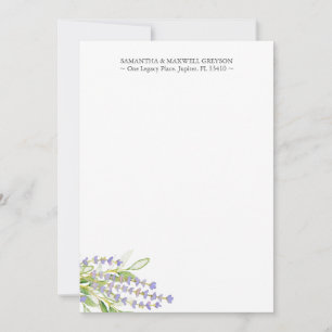 Personlig Notecards Watercolor Lavender Anteckningskort