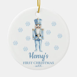 Personlig nötknäppare för babys första jul julgransprydnad keramik