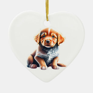 Personlig Nova Scotia Anka Tolling Retriever Julgransprydnad Keramik