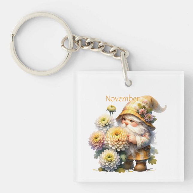 Personlig November Birth Month Garden Gnome (Framsidan)